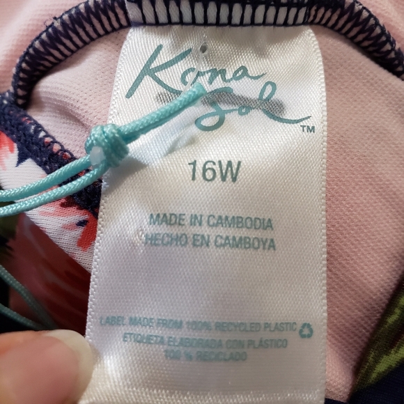 PLUS Keyhole Halter High Neck One Piece Swimsuit size 16W - Picture 5 of 6